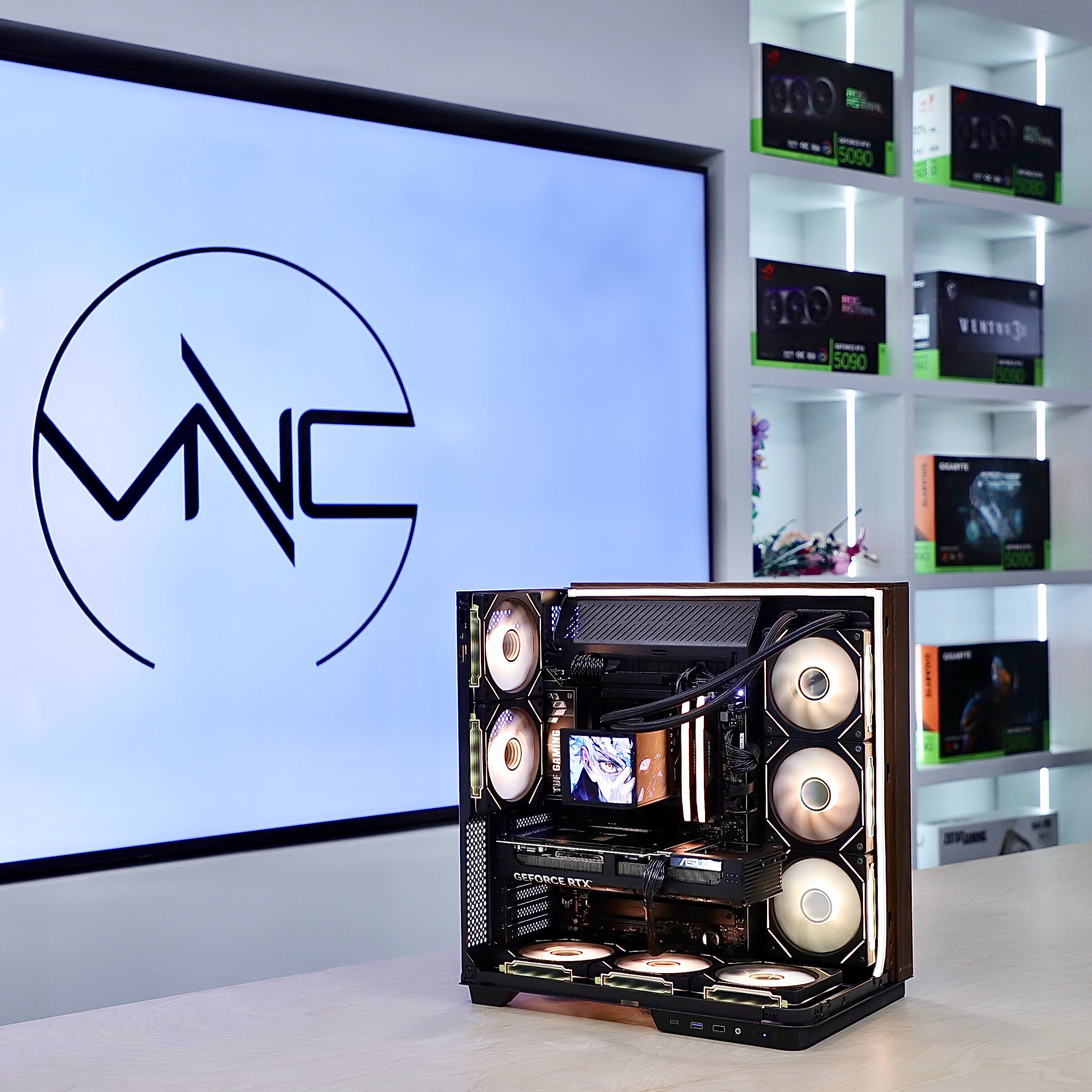 VNC Pro Gaming PC | AMD 9850X3D+ RTX 5080+ VNC Curved Gaming Case