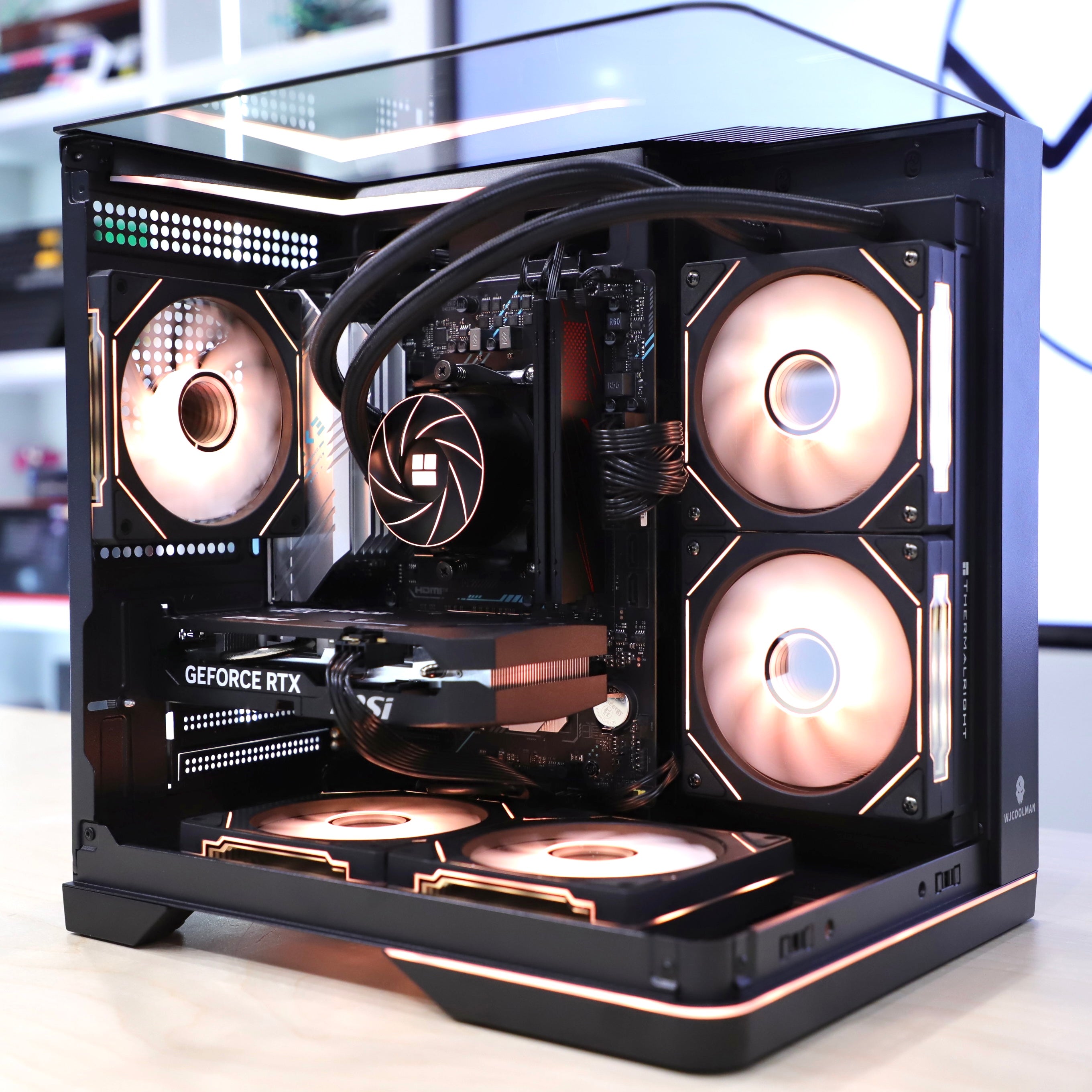 VNC Pro Gaming PC | Ryzen 5500+ RTX 5060+ VNC Curved Gaming MATX Case